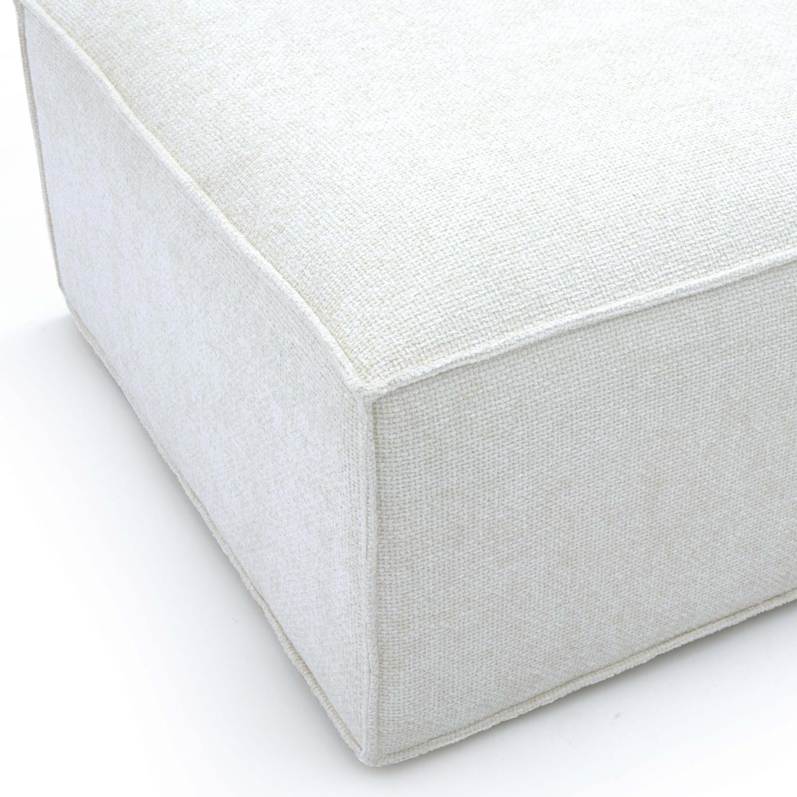 TOV Furniture Mindy Performance Chenille Basketweave Ottoman