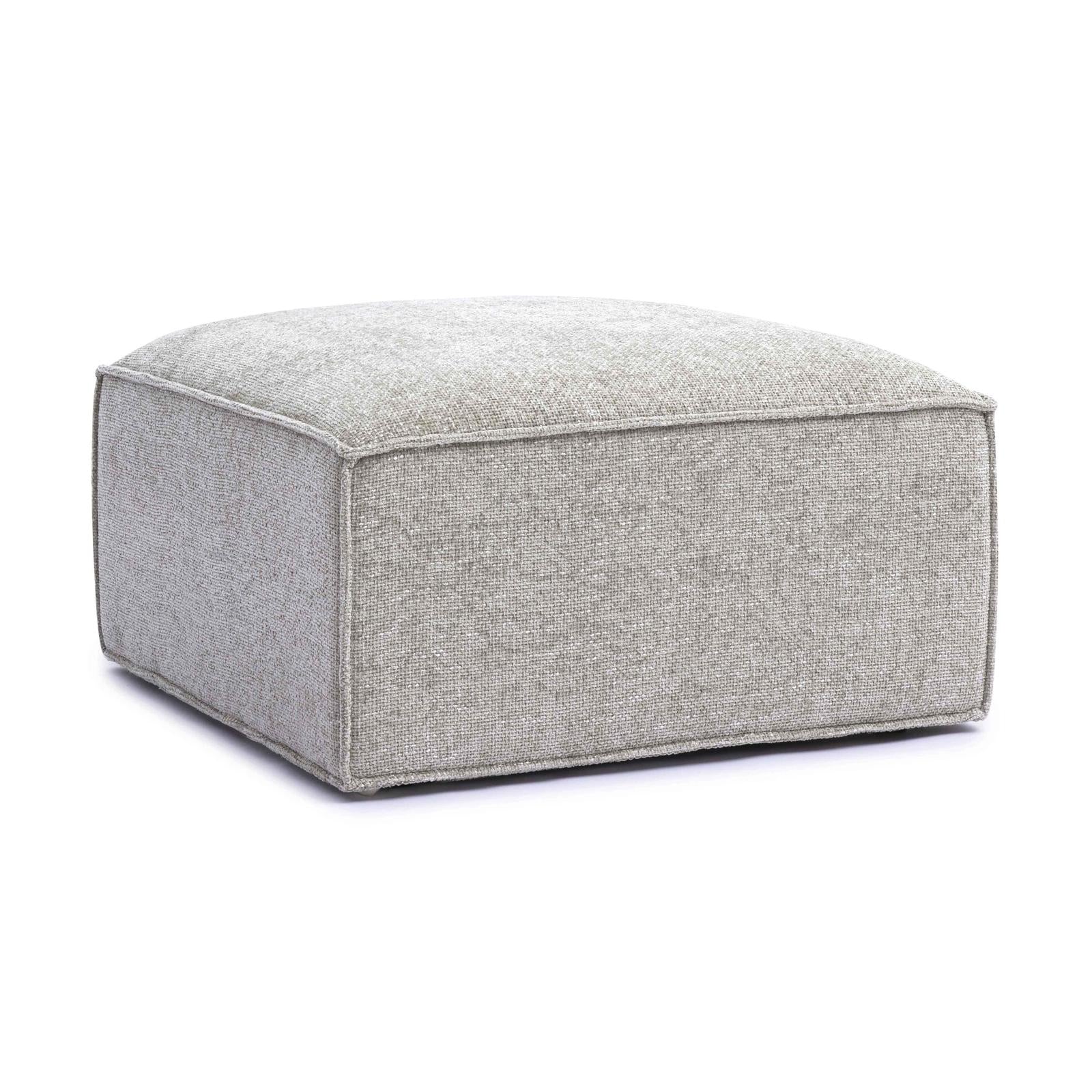 TOV Furniture Mindy Performance Chenille Basketweave Ottoman