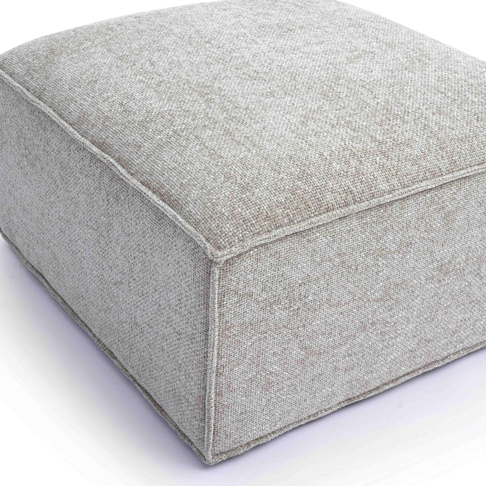 TOV Furniture Mindy Performance Chenille Basketweave Ottoman