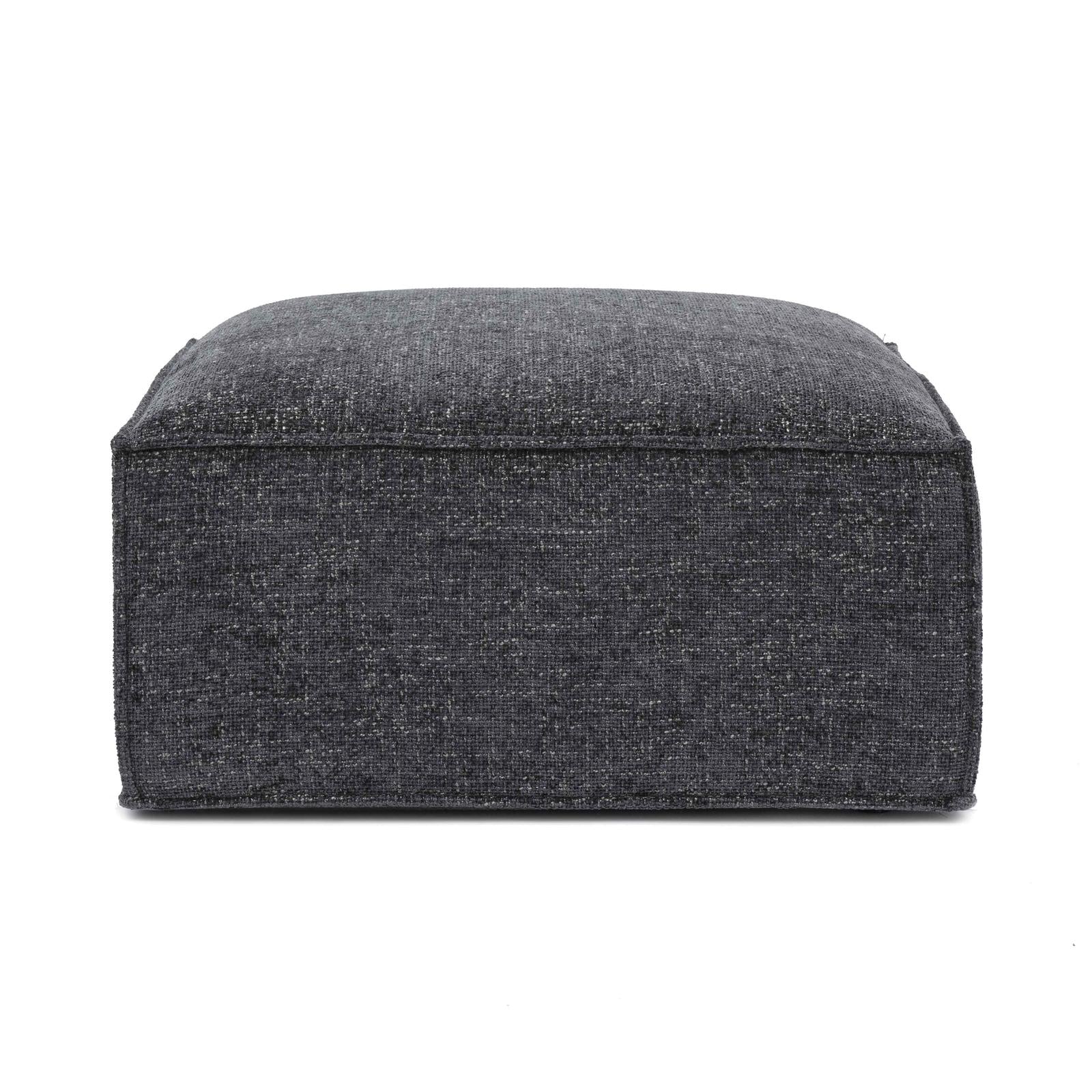 TOV Furniture Mindy Performance Chenille Basketweave Ottoman