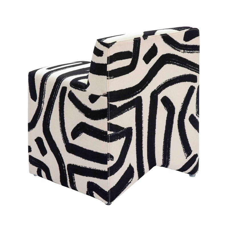 TOV Furniture Pippa Black Brushstroke Print Stool