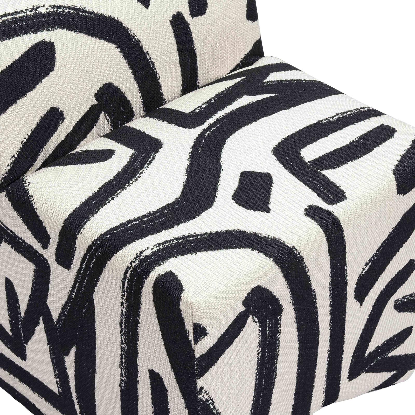 TOV Furniture Pippa Black Brushstroke Print Stool