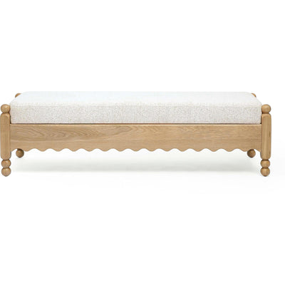 TOV Furniture Thelma 56" Cream Performance Basketweave Bench
