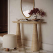 TOV Furniture Sandra Faux Travertine Indoor/Outdoor Console Table