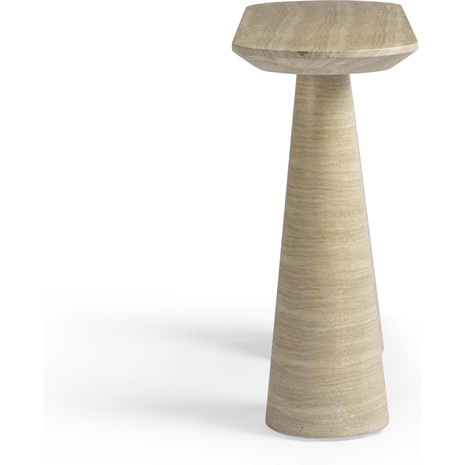 TOV Furniture Sandra Faux Travertine Indoor/Outdoor Console Table