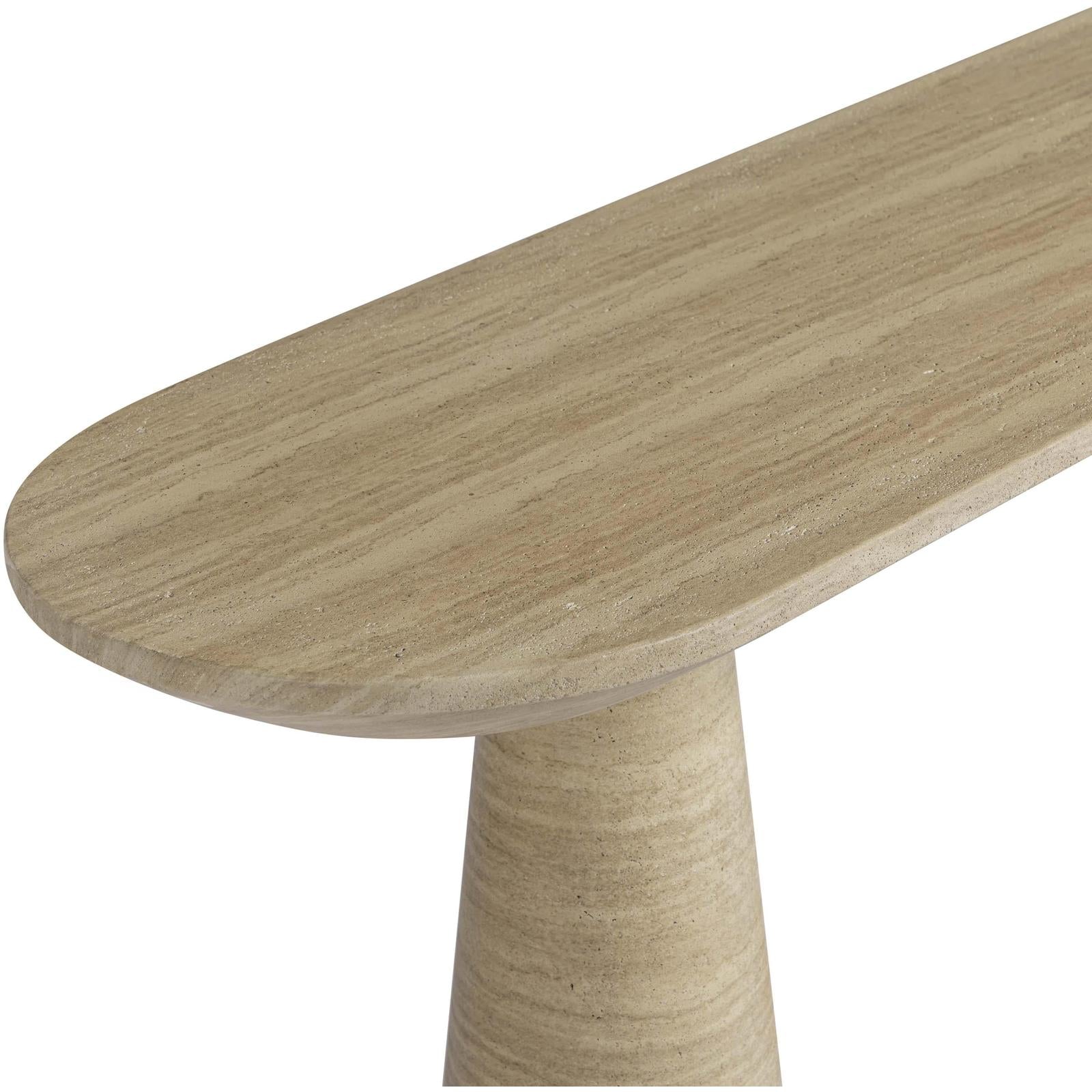 TOV Furniture Sandra Faux Travertine Indoor/Outdoor Console Table