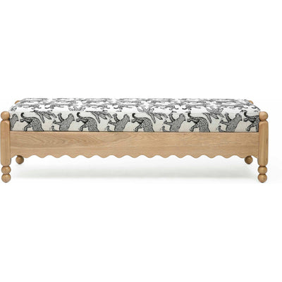 TOV Furniture Thelma 56" Leopard Performance Jacquard Fabric Bench