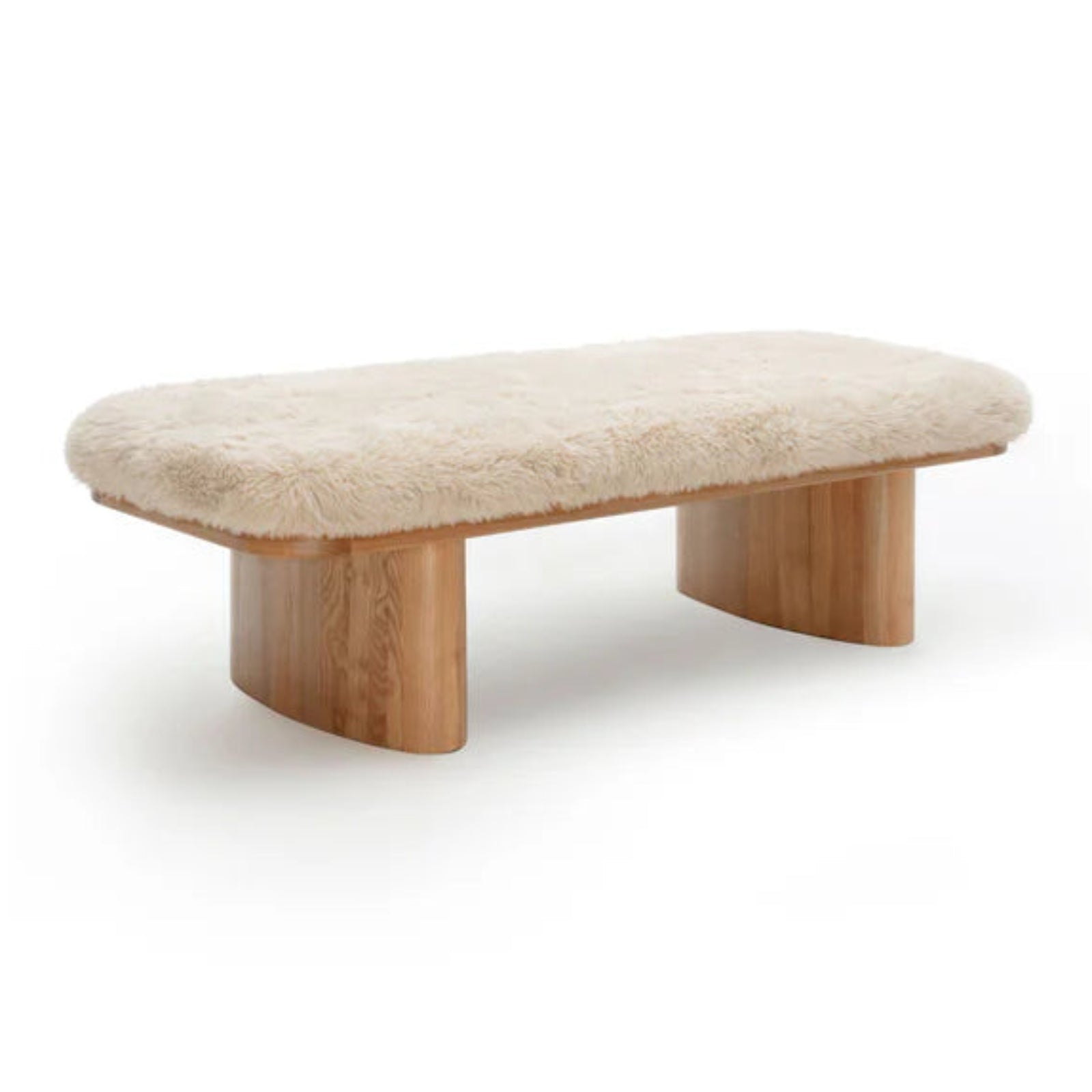 TOV Furniture Ollie Straight Vegan Shearling Large Bench