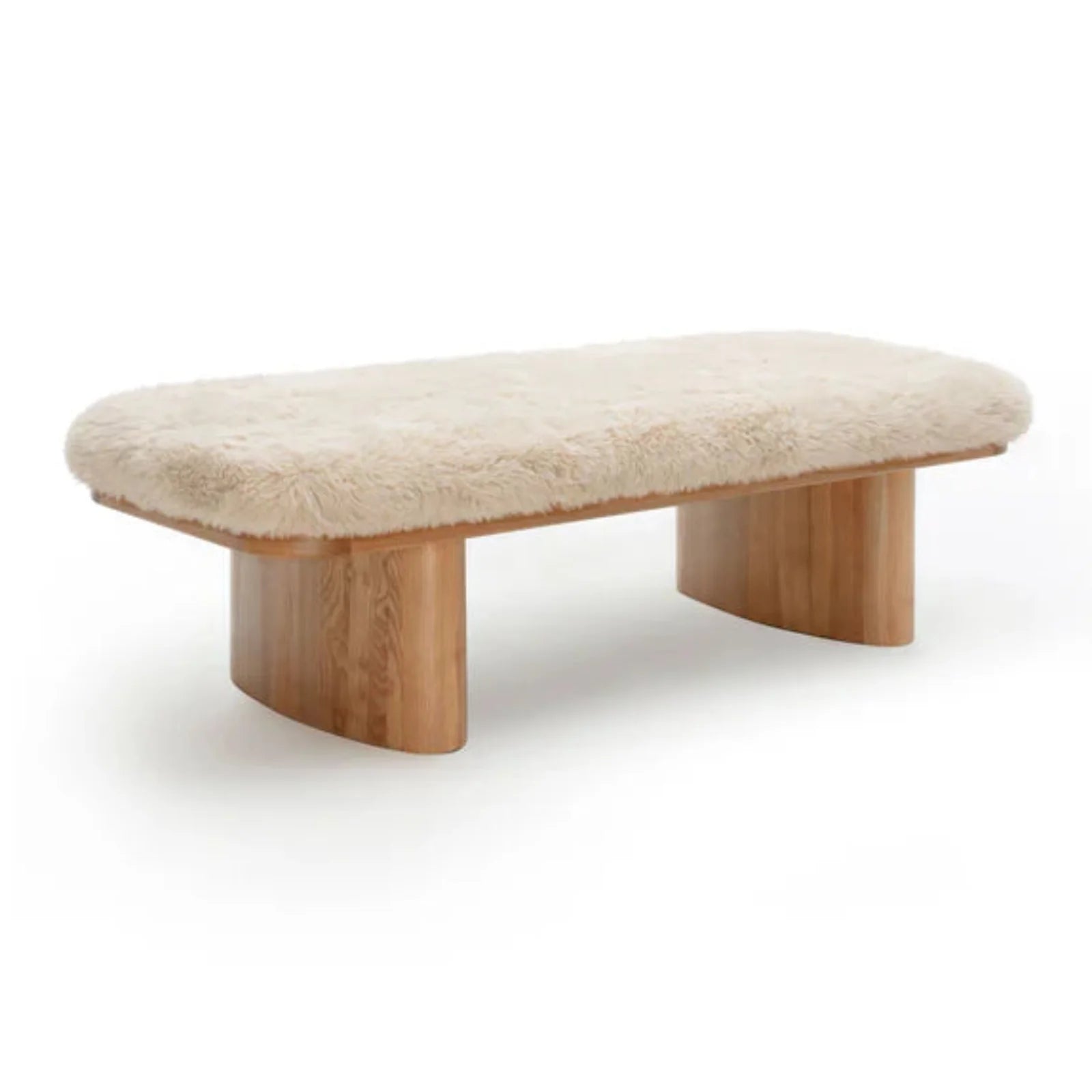 TOV Furniture Ollie Straight Vegan Shearling Bench