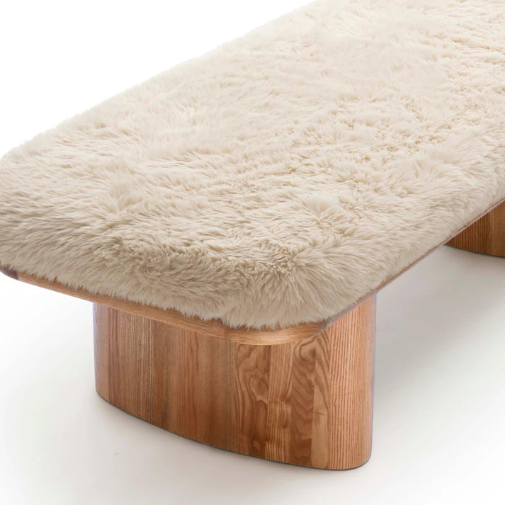 TOV Furniture Ollie Straight Vegan Shearling Large Bench