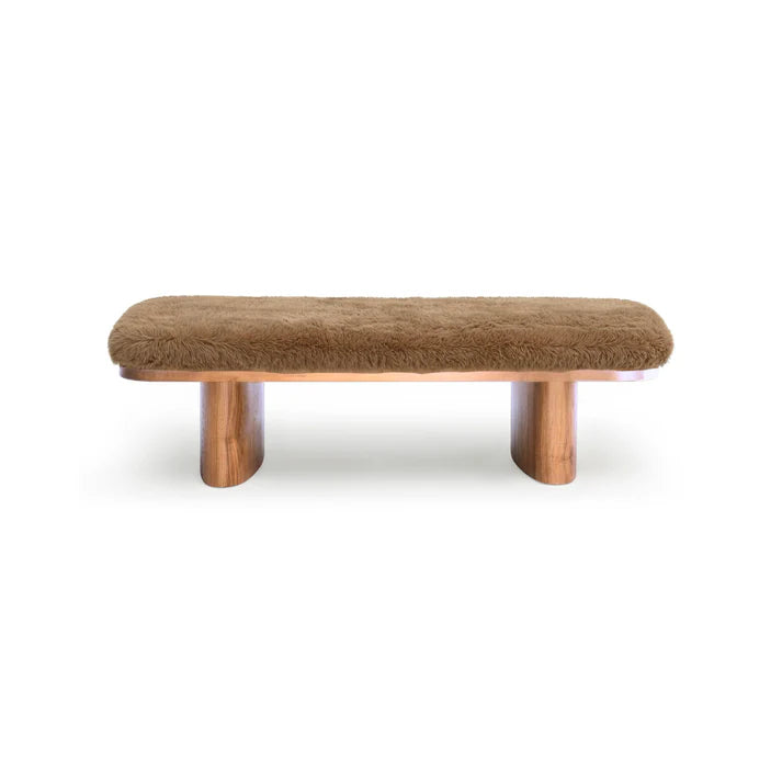 TOV Furniture Ollie Straight Vegan Shearling Large Bench