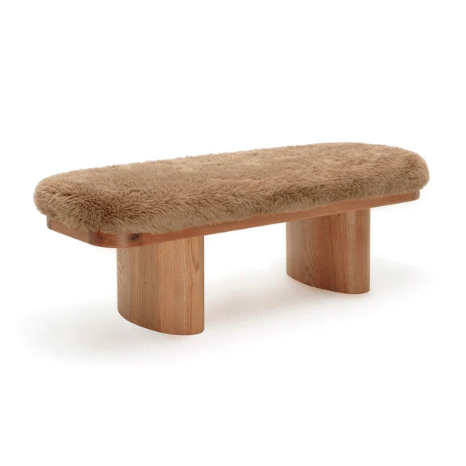TOV Furniture Ollie Straight Vegan Shearling Bench