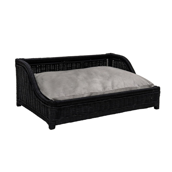 TOV Furniture Poppy Black Rattan Small Pet Bed