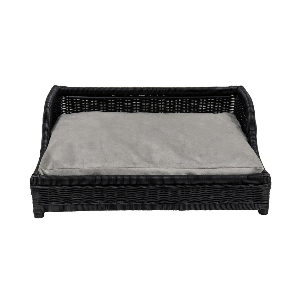 TOV Furniture Poppy Black Rattan Small Pet Bed