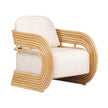 TOV Furniture Lauretta Cream Fabric and Natural Rattan Accent Chair