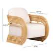 TOV Furniture Lauretta Cream Fabric and Natural Rattan Accent Chair
