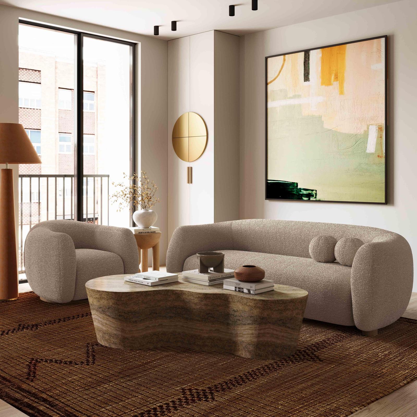 TOV Furniture Judy Boucle Swivel Chair