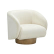 TOV Furniture Presley Cream Velvet Swivel Accent Chair