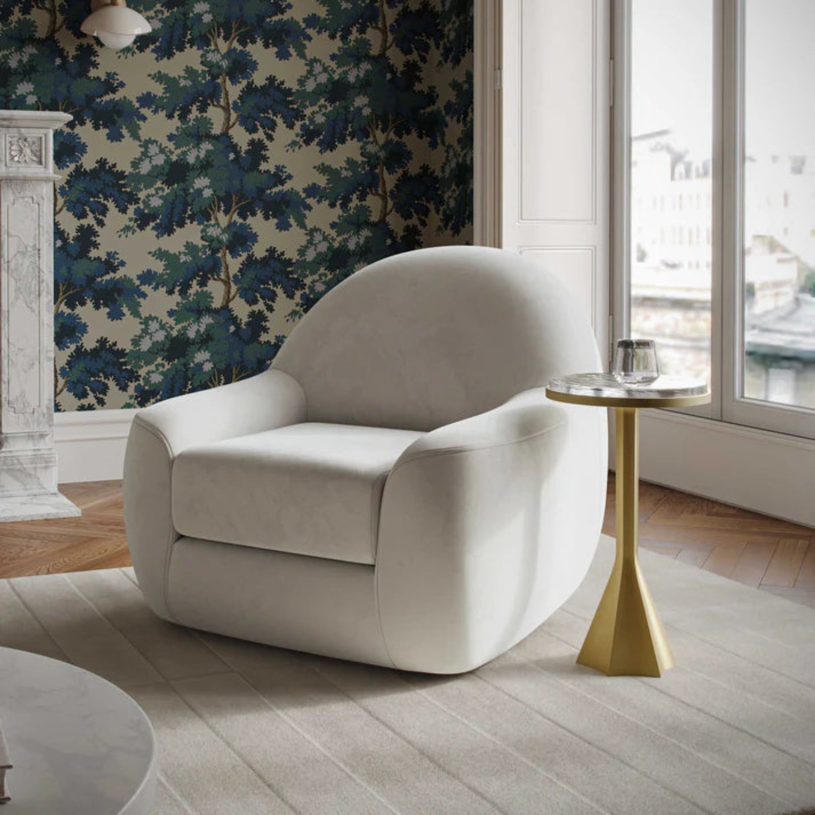 TOV Furniture Tiago Velvet Swivel Chair