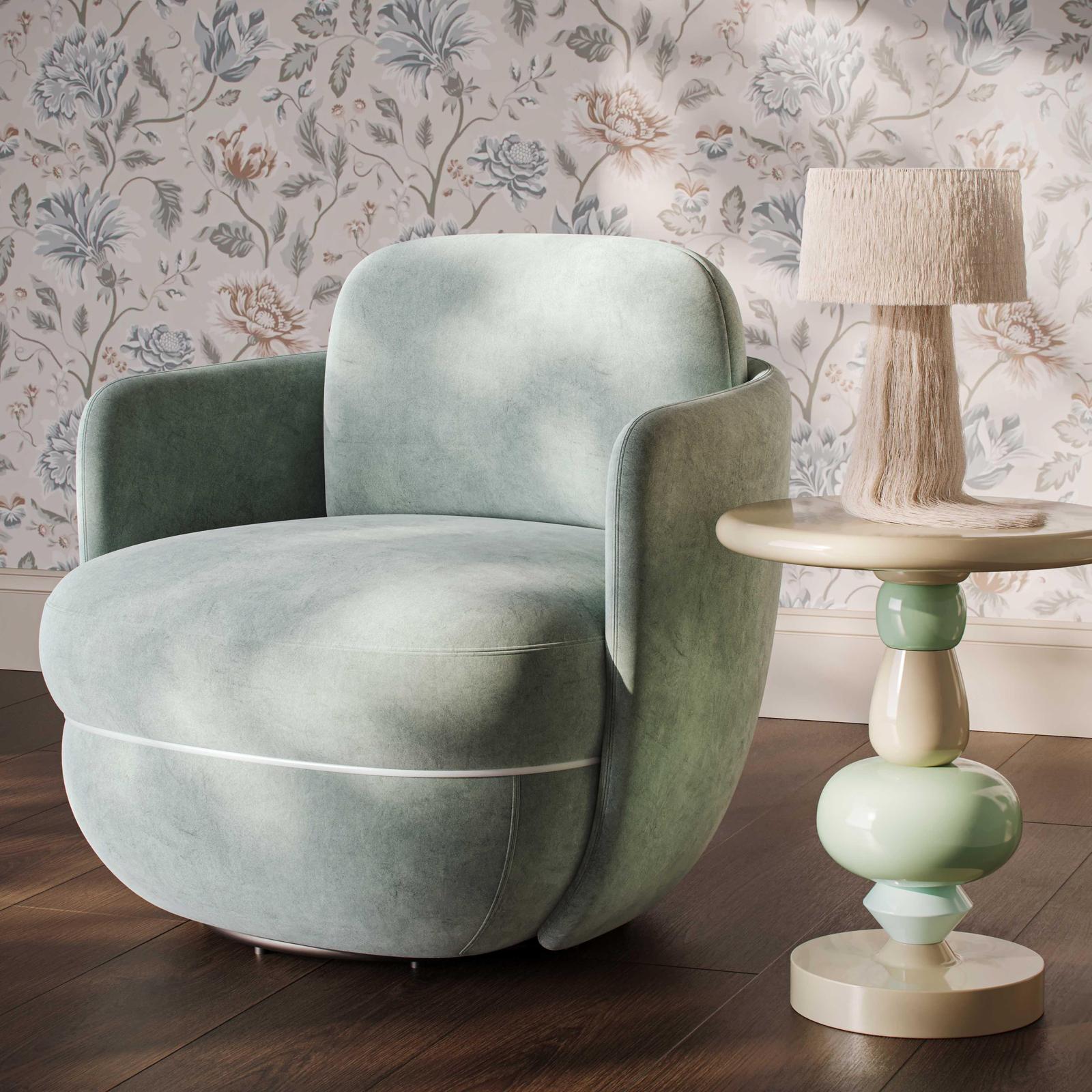 TOV Furniture Wolfie Velvet Swivel Chair
