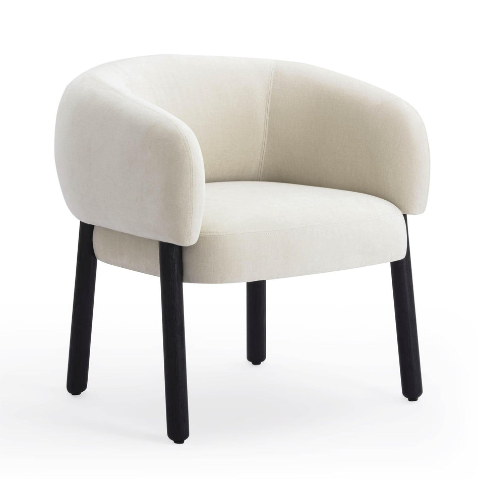 TOV Furniture Foxy Cream Performance Basketweave Chenille Accent Chair