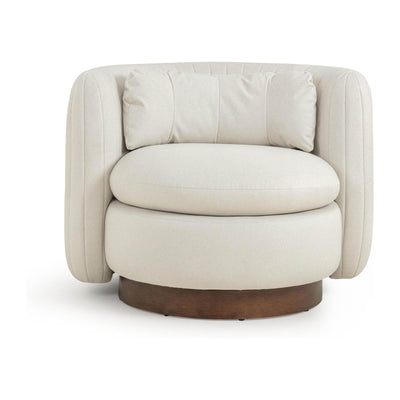 TOV Furniture Nura Cream Performance Vegan Mohair Swivel Accent Chair