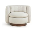 TOV Furniture Nura Cream Performance Vegan Mohair Swivel Accent Chair