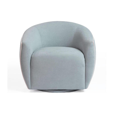 TOV Furniture Jordan Contrast Piping Performance Velvet Swivel Accent Chair