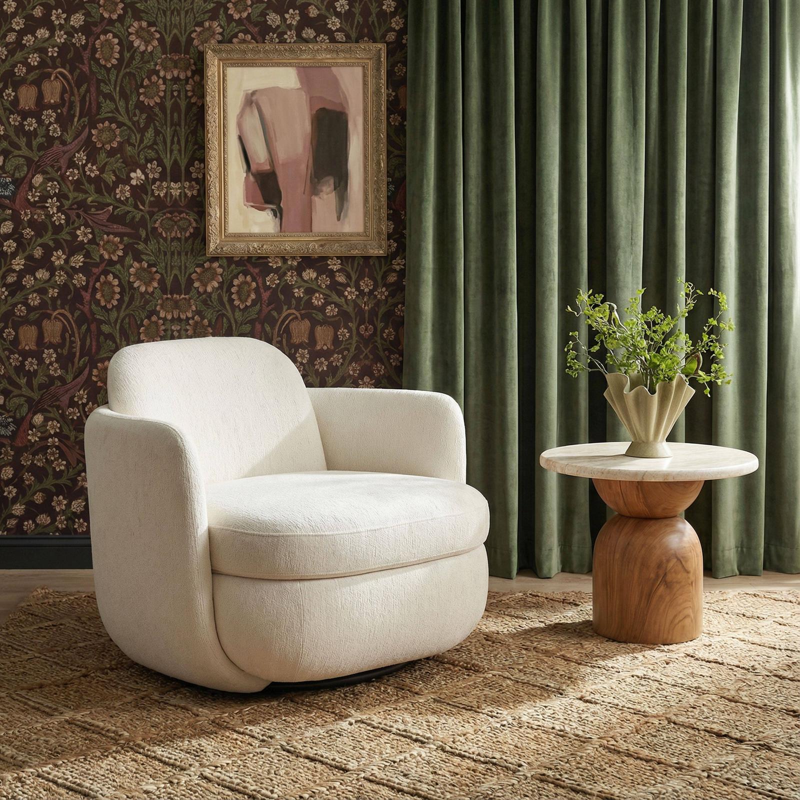 TOV Furniture Wolfie Performance Chenille Swivel Accent Chair