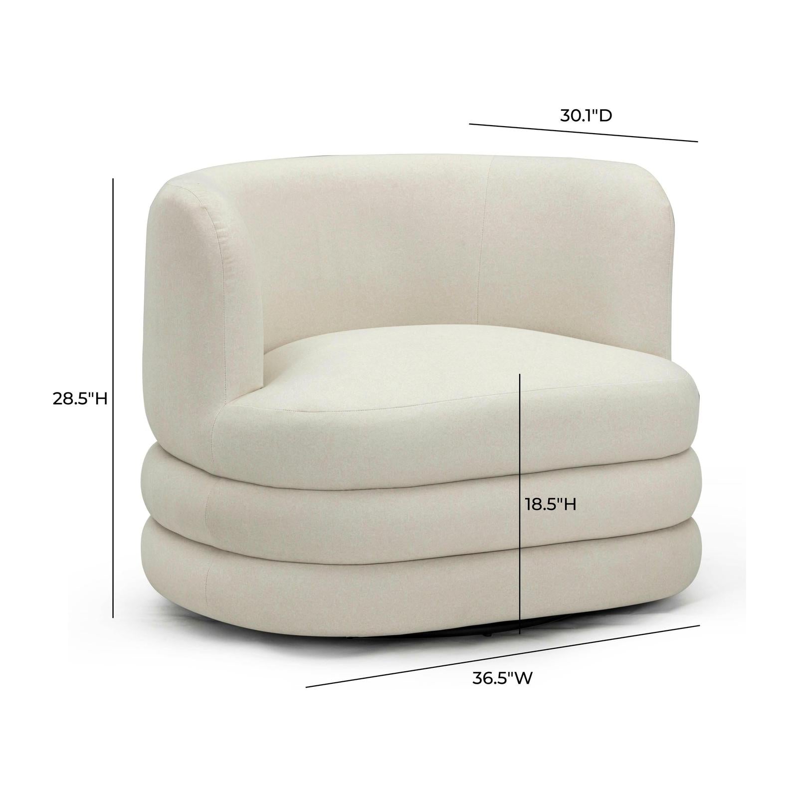 TOV Furniture Astor Performance Faux Mohair Swivel Hotel Lounge Chair