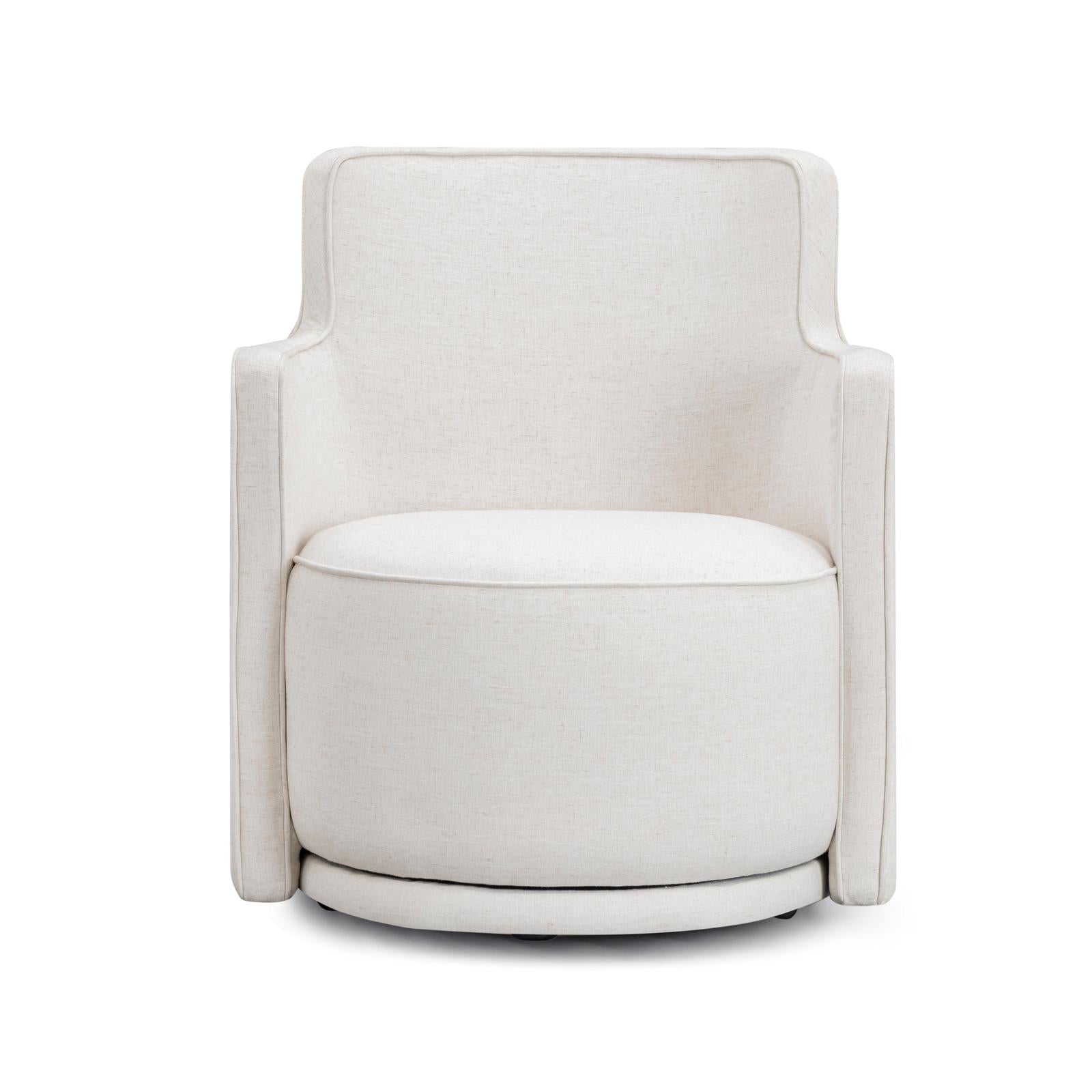 TOV Furniture Passe Cream Upcycled Performance Linen Swivel Chair