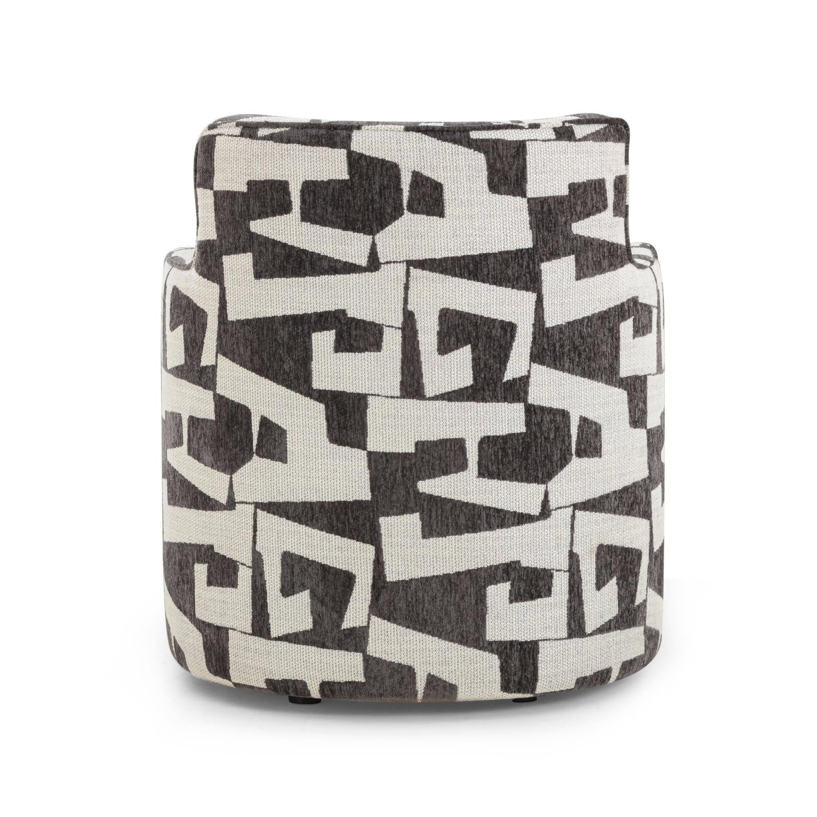 TOV Furniture Passe Black Performance Jacquard Swivel Chair