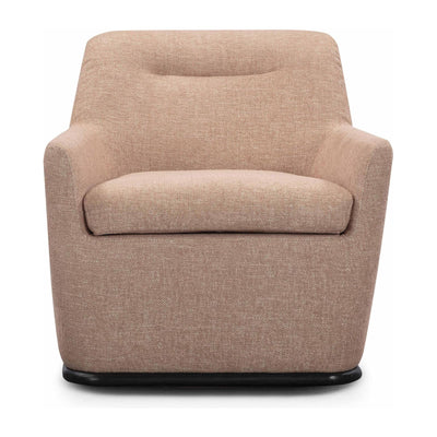 TOV Furniture Mado Peach Textured Contract-Grade Fabric Swivel Accent Chair