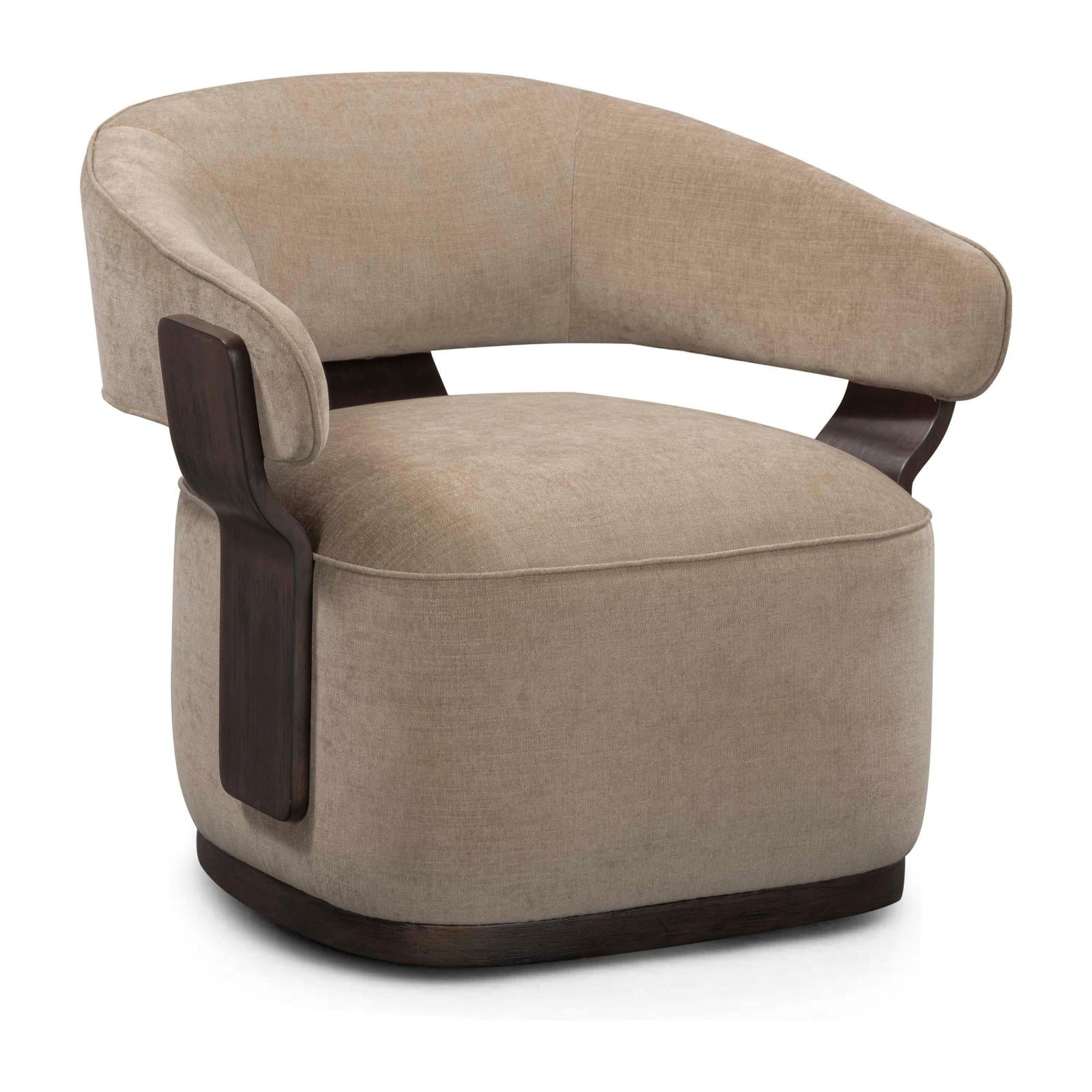 TOV Furniture Madison Linen Performance Chenille Swivel Accent Chair