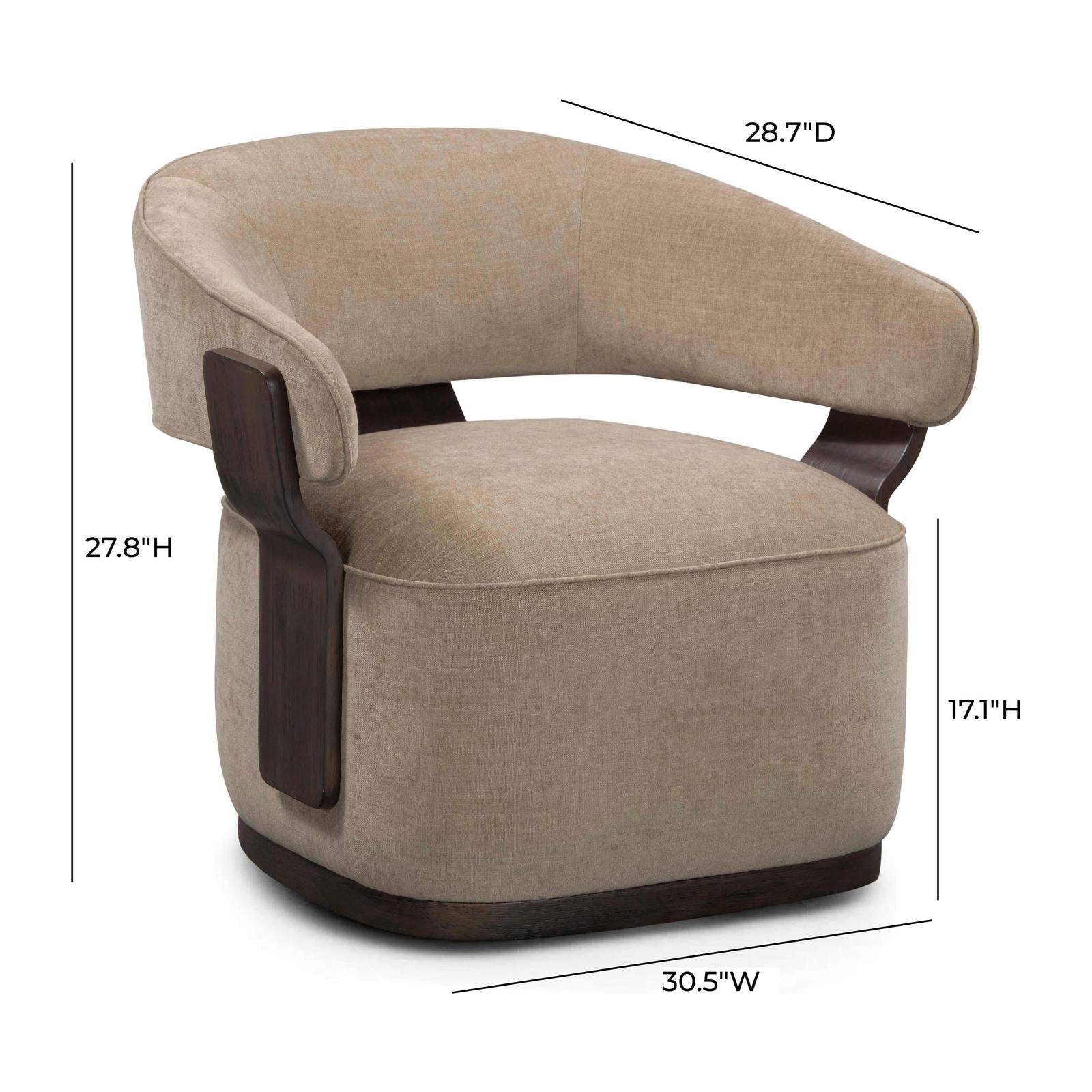 TOV Furniture Madison Linen Performance Chenille Swivel Accent Chair