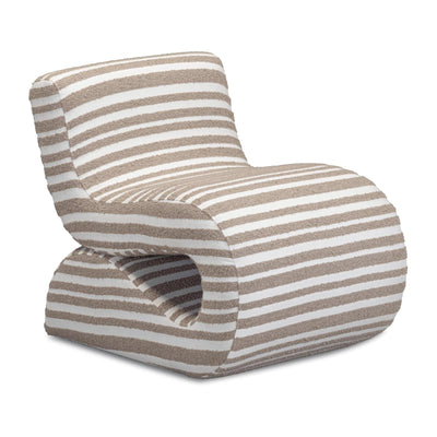TOV Furniture Senna Taupe Organic Stripes Contract-Grade Jacquard Fabric Accent Chair