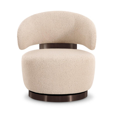 TOV Furniture Austin Cream Performance Boucle Swivel Accent Chair