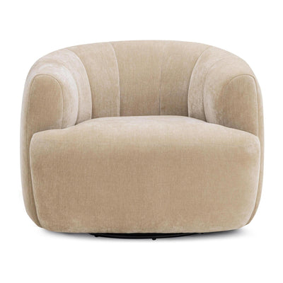 TOV Furniture Jasmine Upcycled Contract-Grade Basketweave Fabric Swivel Accent Chair
