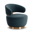 TOV Furniture Austin Dark Teal Performance Velvet Swivel Accent Chair