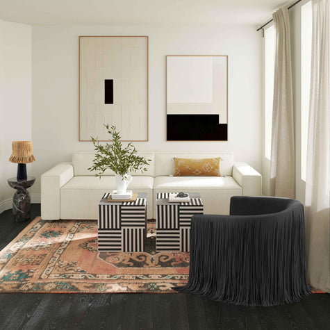 TOV Furniture Shag Me Swivel Chair