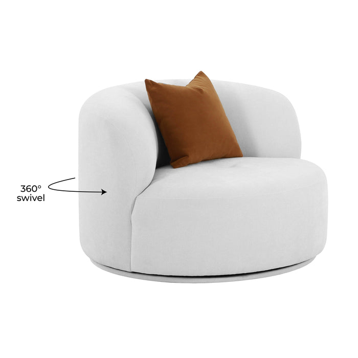 TOV Furniture Fickle Grey Velvet Swivel Chair