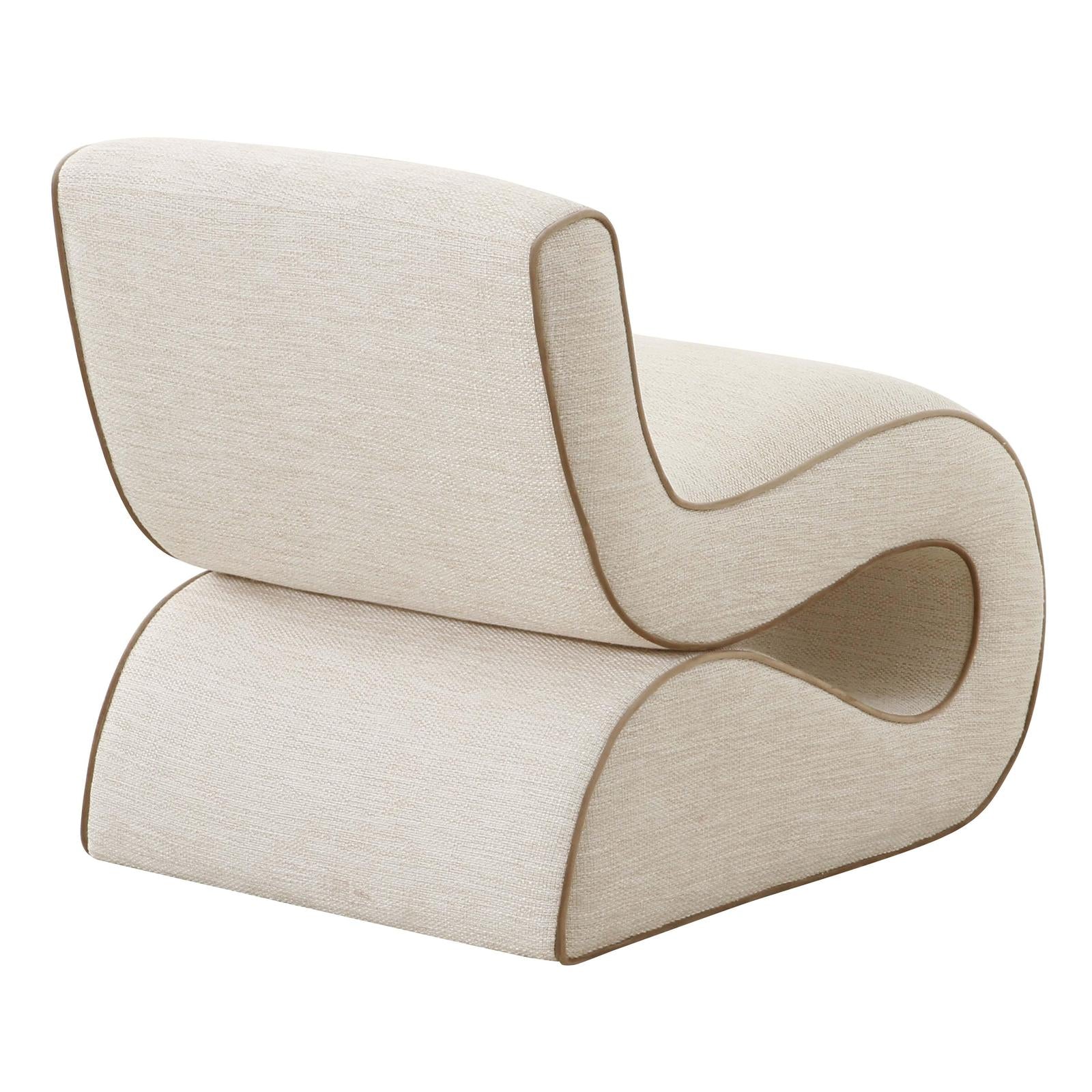 TOV Furniture Senna Cream Basketweave Accent Chair