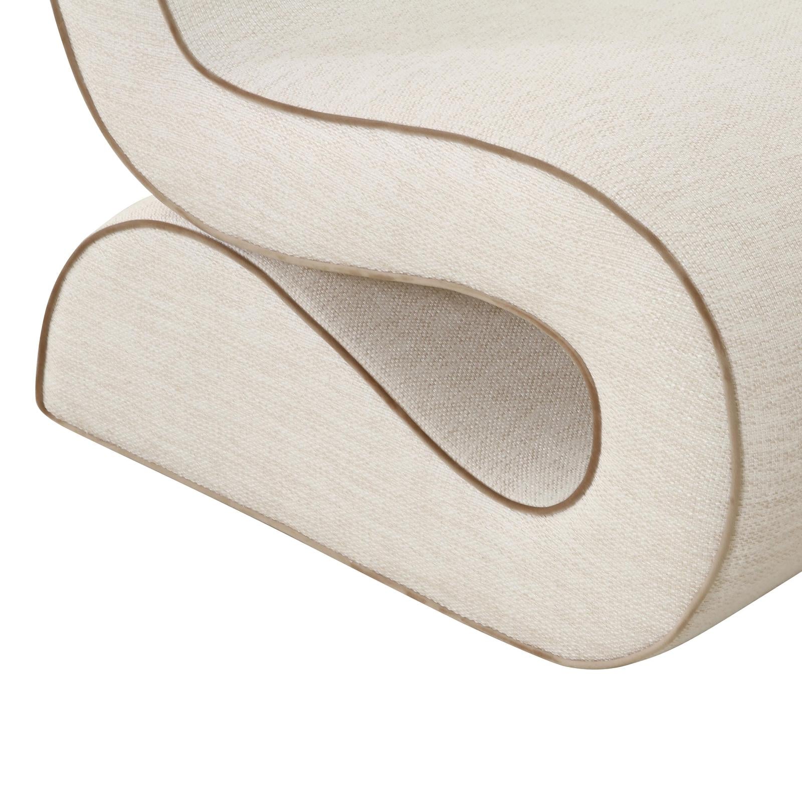 TOV Furniture Senna Cream Basketweave Accent Chair