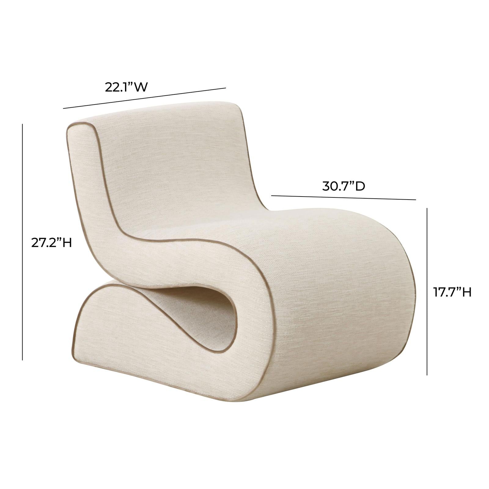 TOV Furniture Senna Cream Basketweave Accent Chair