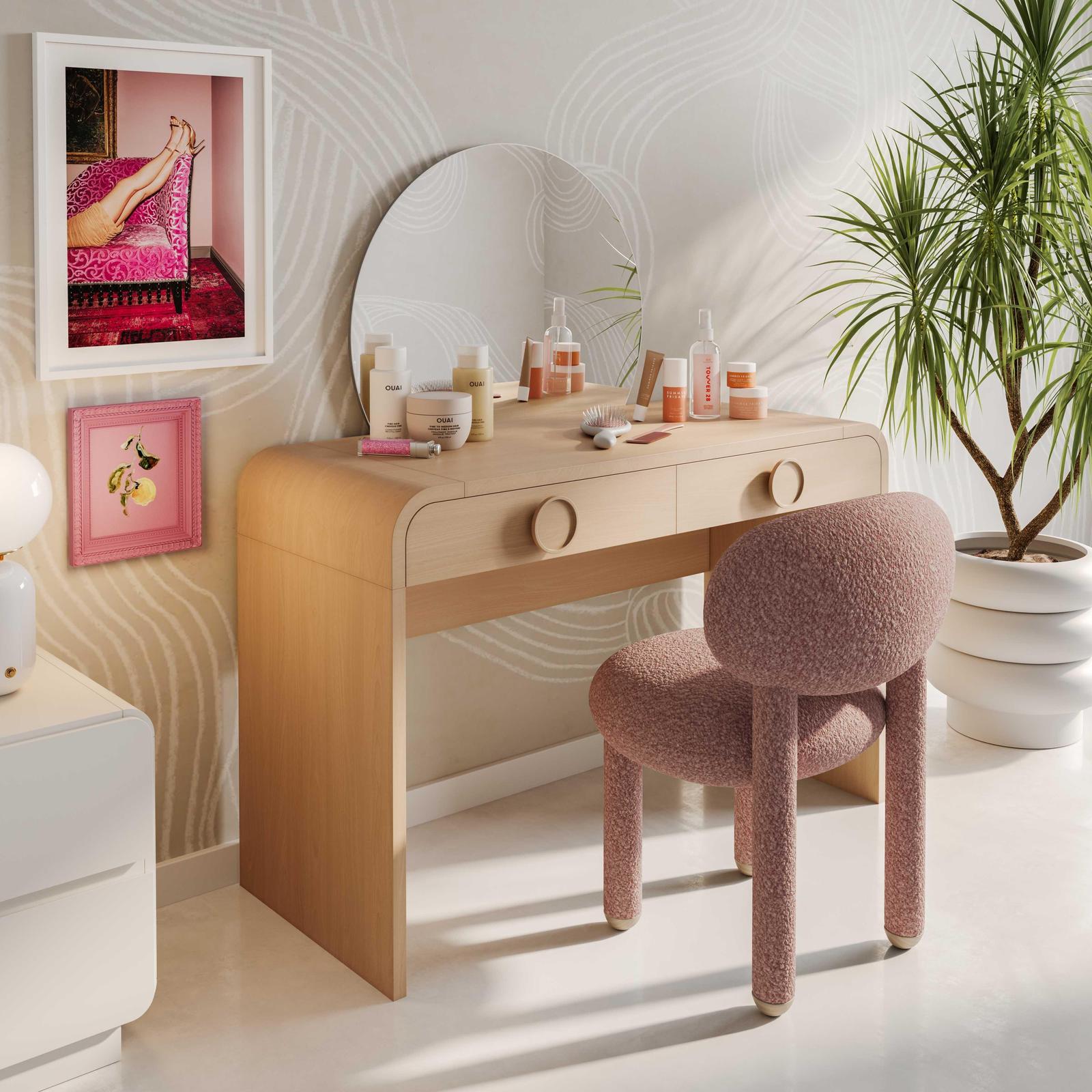 TOV Furniture Manu Nubby Performance Fabric Side Chair