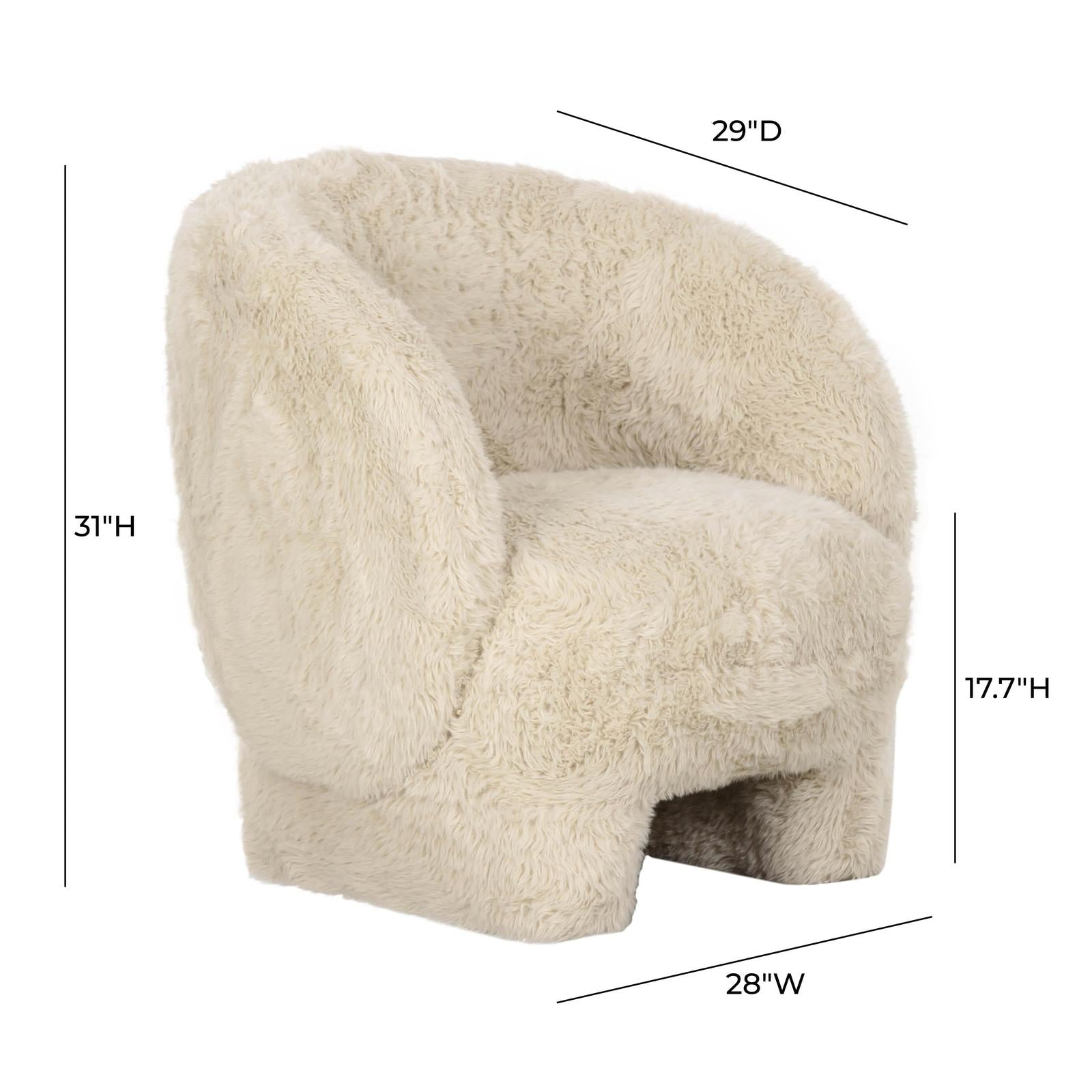 TOV Furniture Kiki Vegan Shearling Accent Chair
