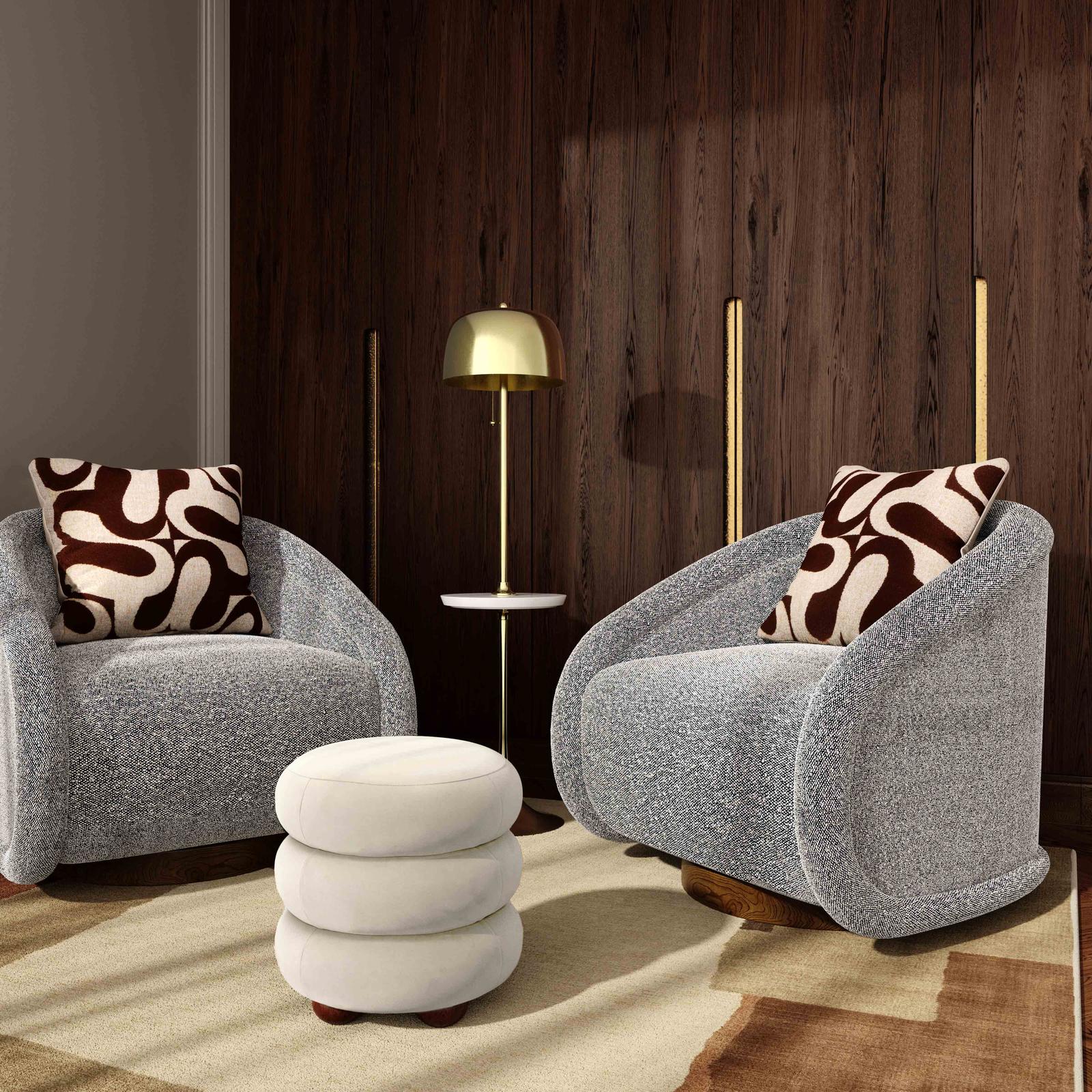 TOV Furniture Stefanie Performance Velvet Ottoman