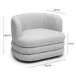 TOV Furniture Astor Light Grey Swivel Hotel Lounge Chair