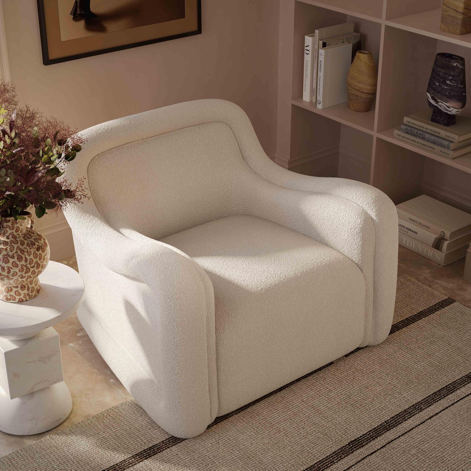TOV Furniture Charli Boucle Swivel Chair