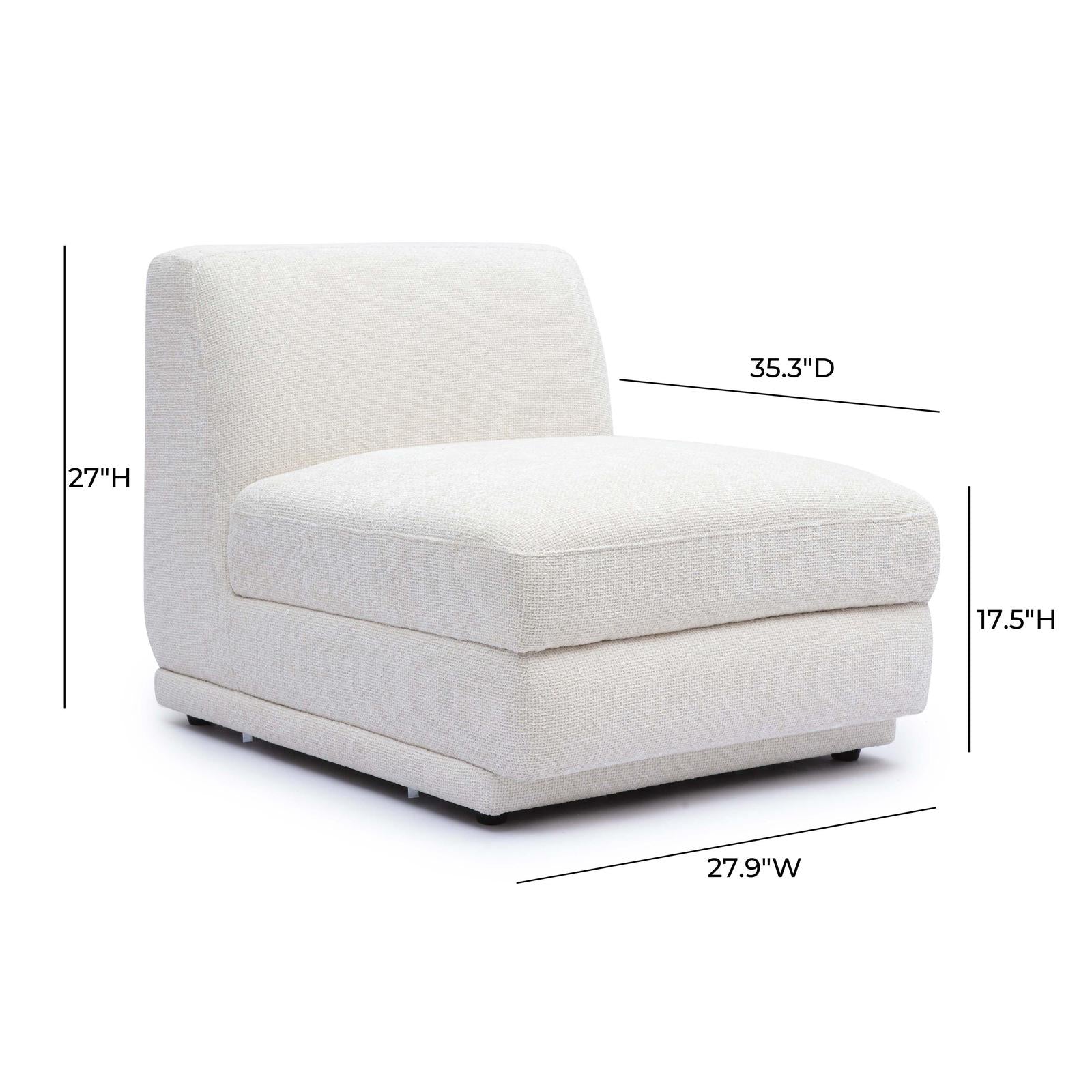 TOV Furniture Perry Cream Chenille Modular Chair